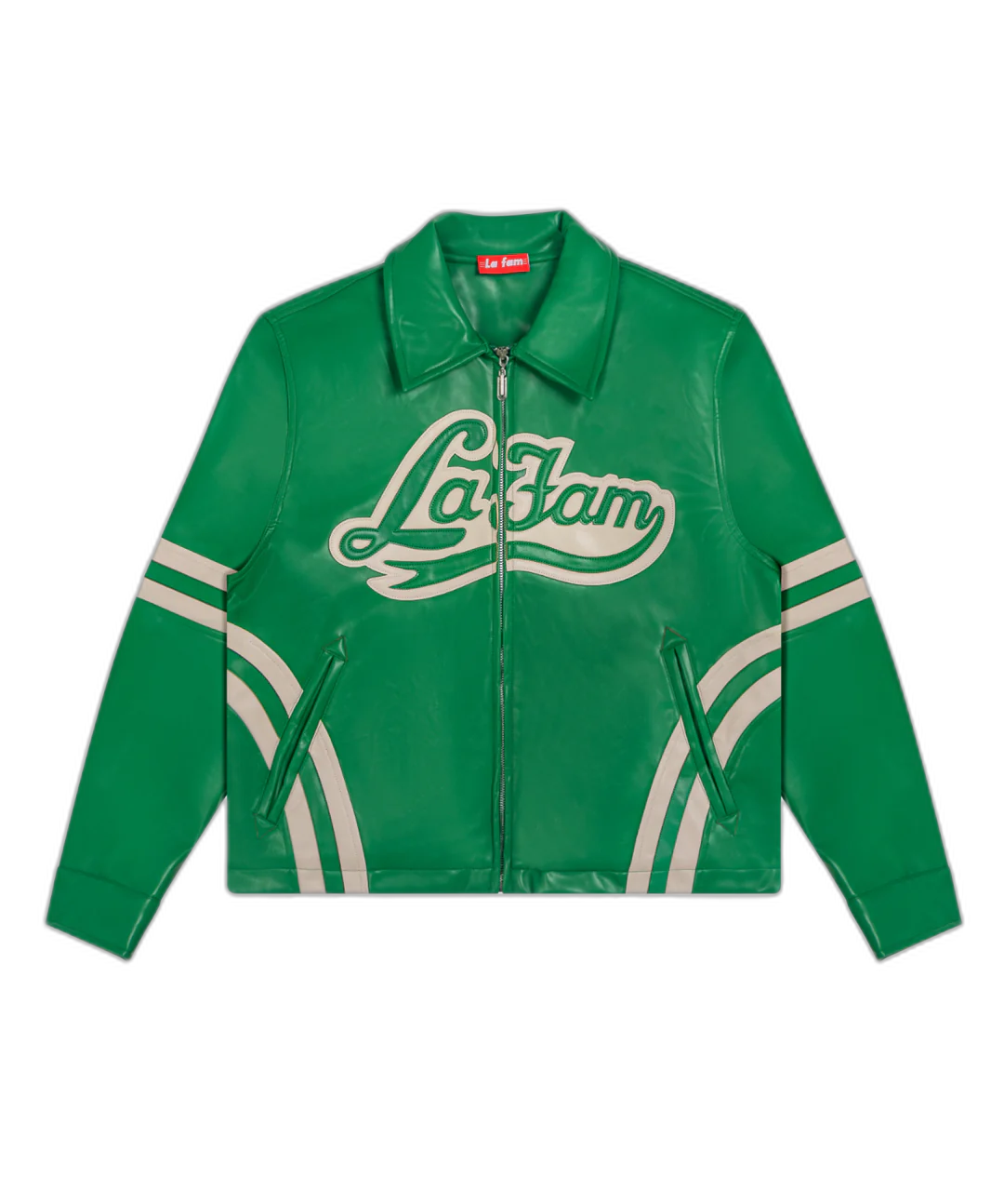 Popular La Fam Amsterdam GREEN RETRO LEATHER JACKET